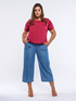 Pantaloni cropped in chambray image number 2