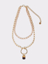 Collar con doble cadena y colgante image number 0
