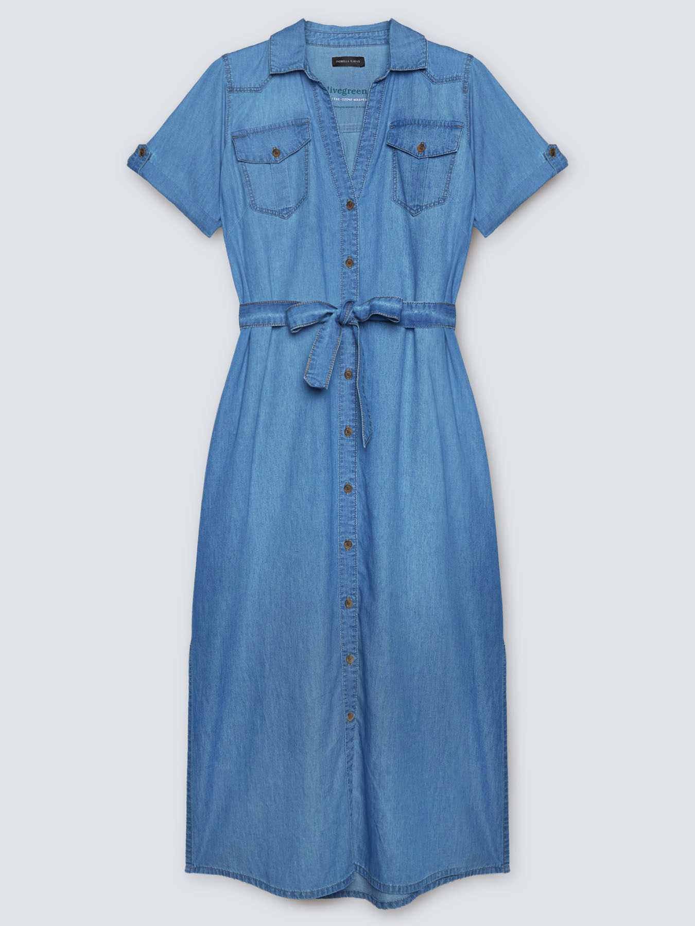 Langes Kleid aus Chambray image number 4
