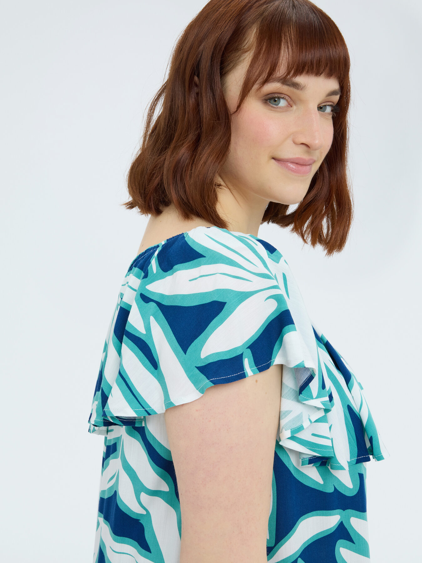 Vestito off shoulders con stampa image number 2