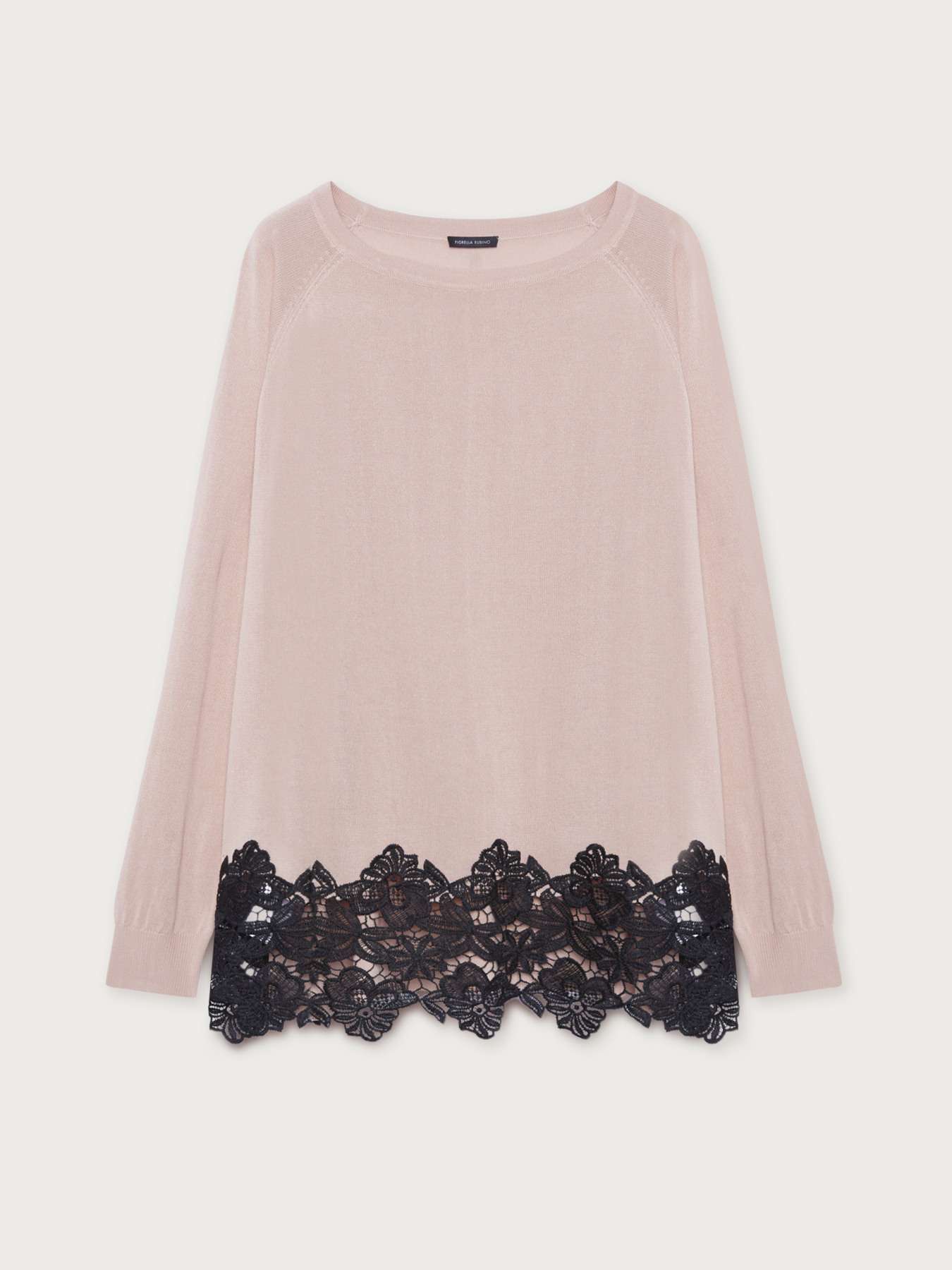 Sweater with lace trim image number 3