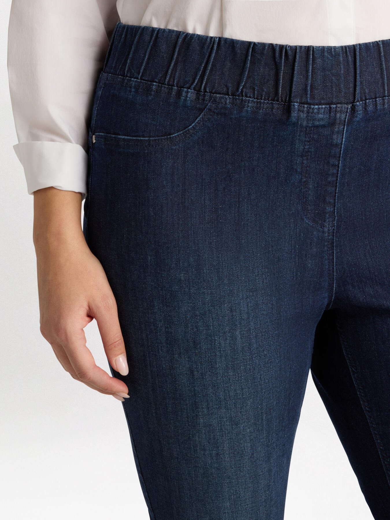 Dark blue washed jeggings image number 3