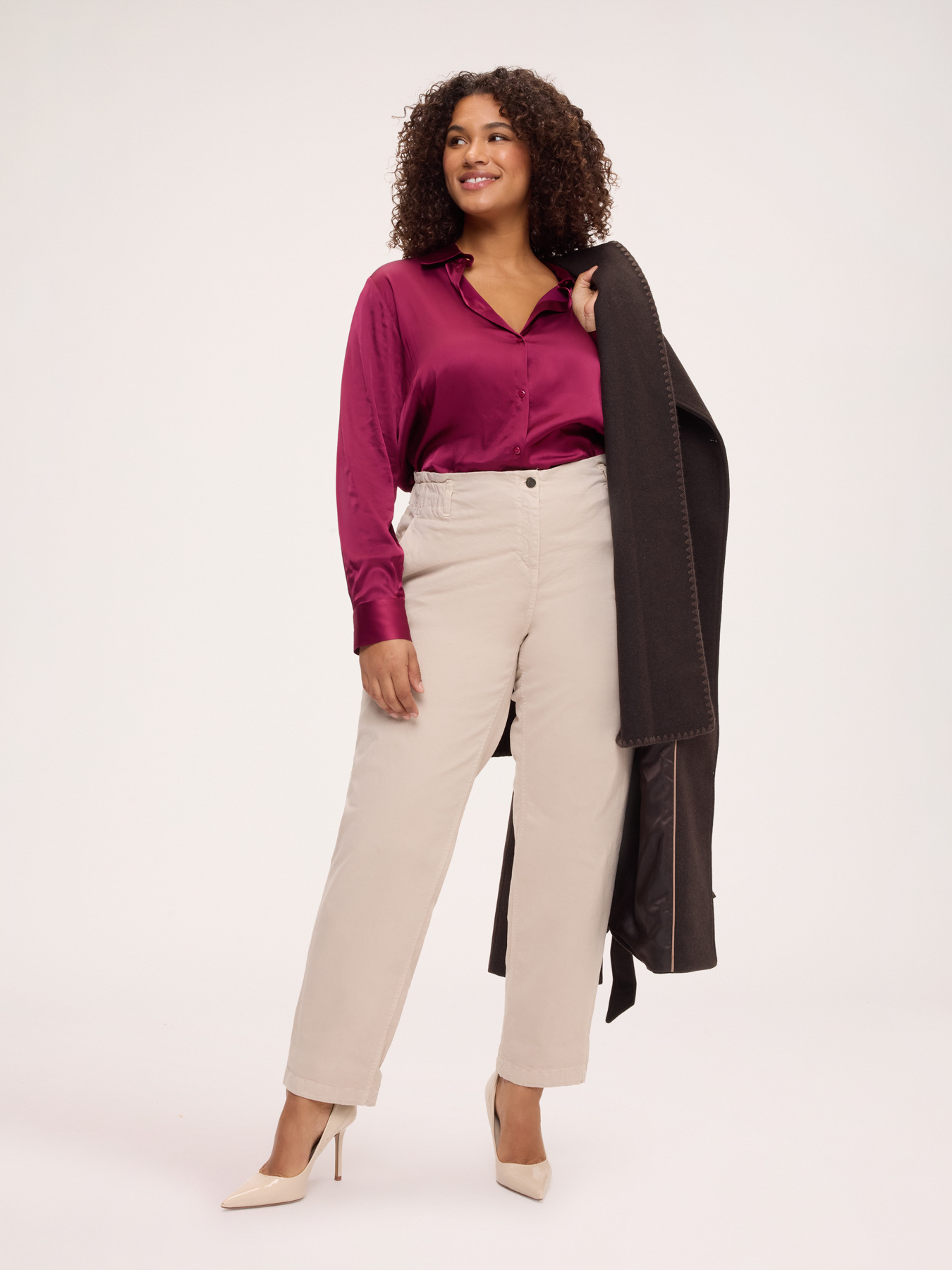 Chemise en satin de viscose stretch image number 4