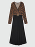 Long pleated animal print dress image number 6