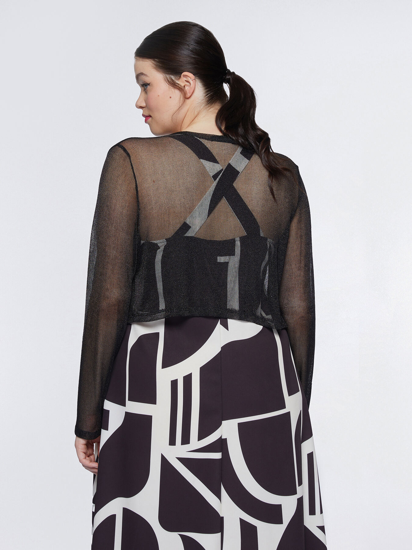 Cardigan aperto in rete image number 1