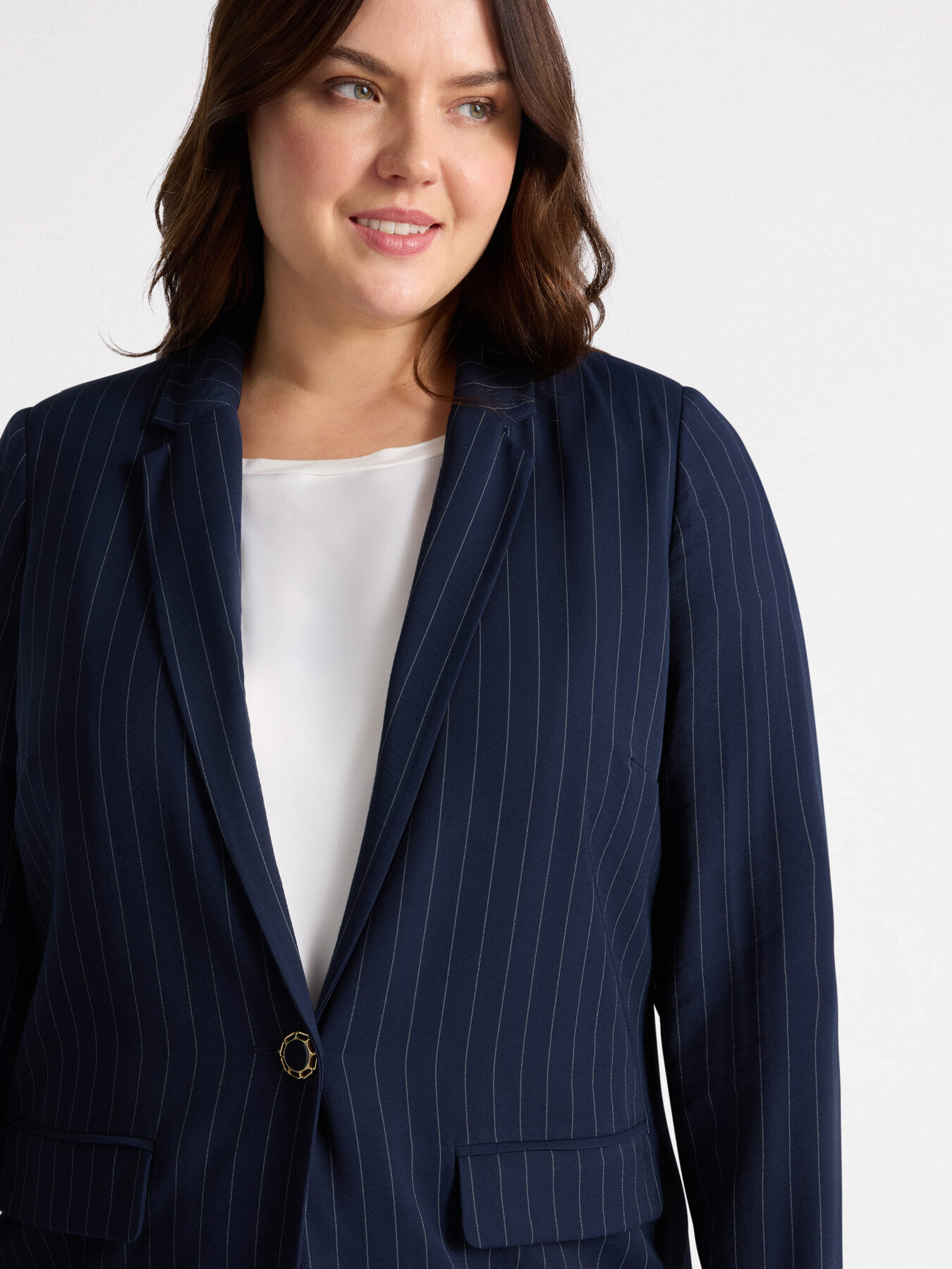 Blazer in tessuto gessato image number 4