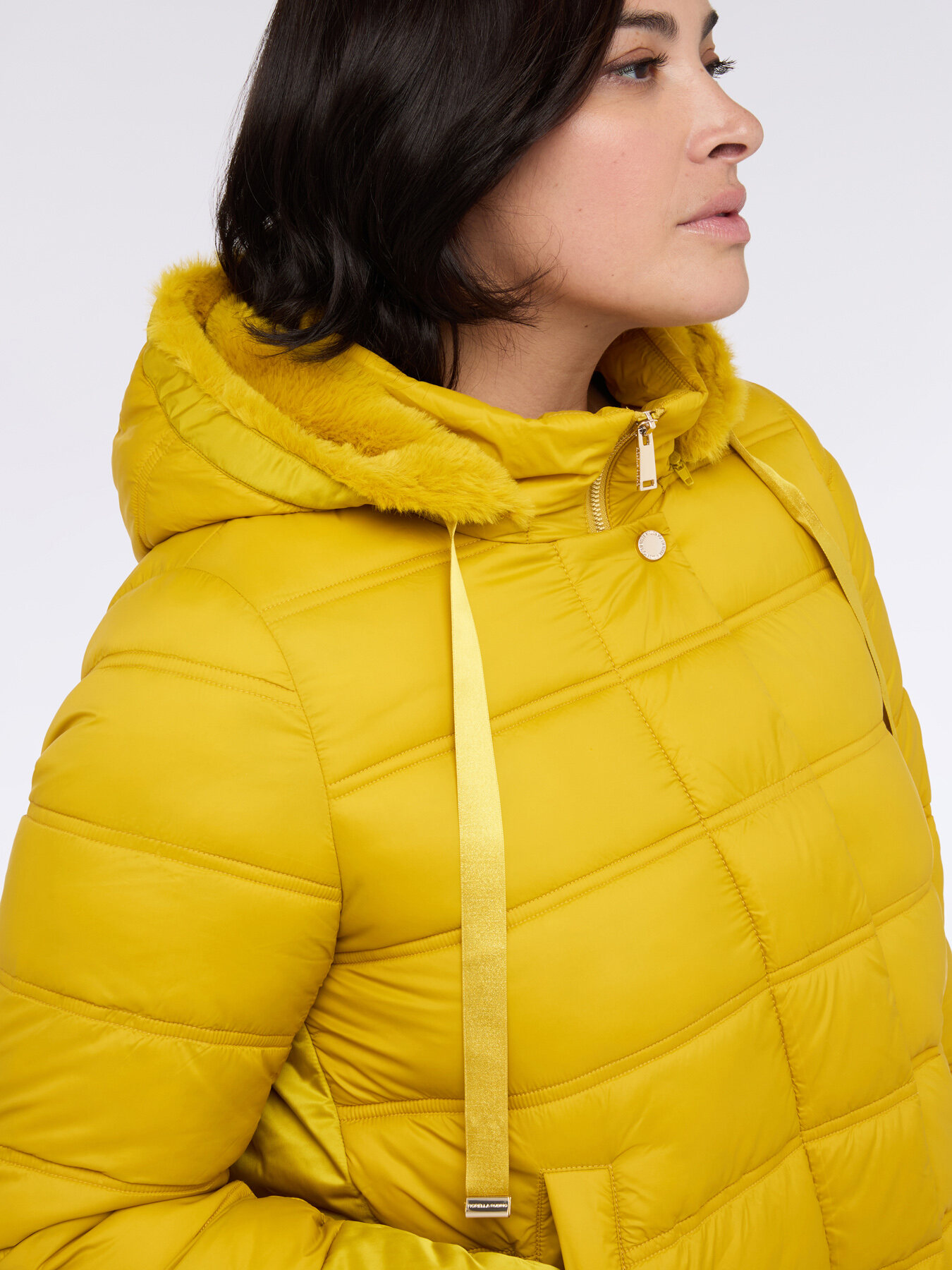 Hybrid down jacket with hood and drawstring image number 3