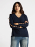 Sweater with cut-out details on the sleeves image number 0