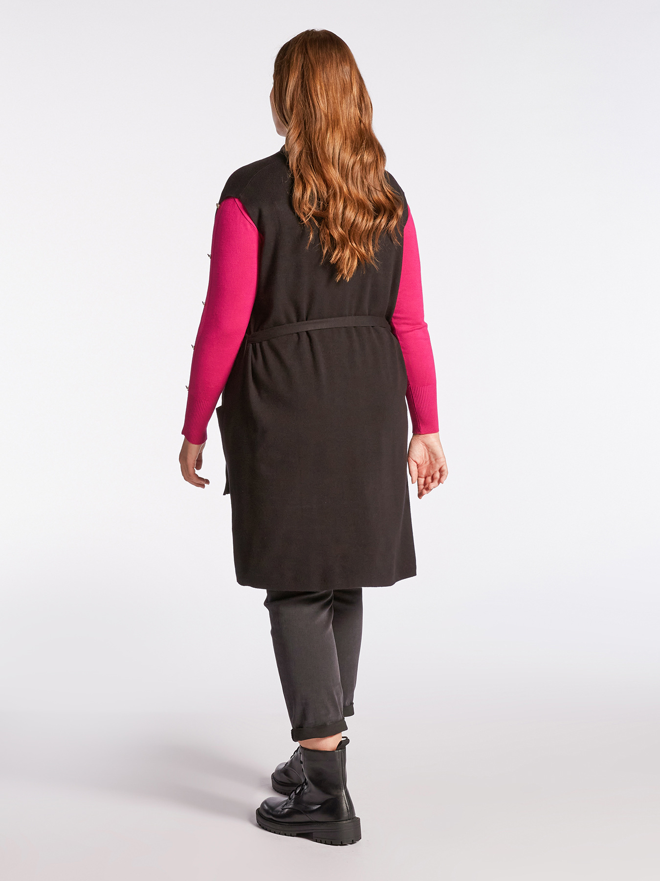 Chaleco largo con faja image number 1