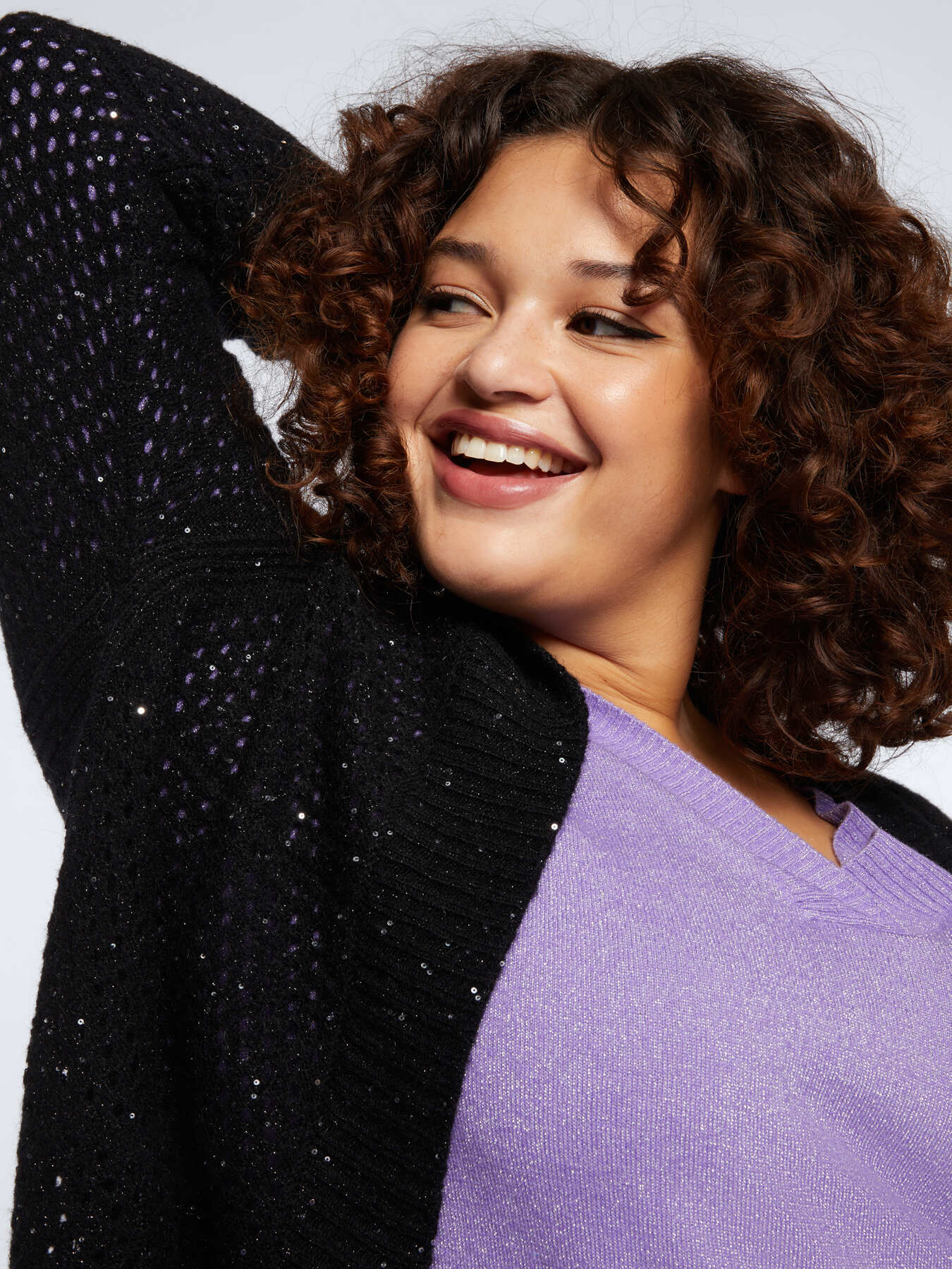 Long net cardigan image number 2