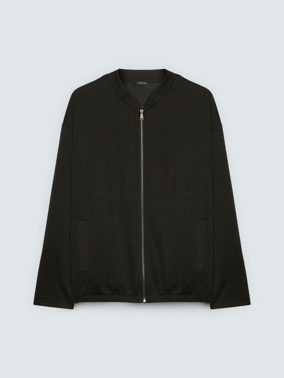 Sweatshirt aus Scuba mit Glanzpunkten