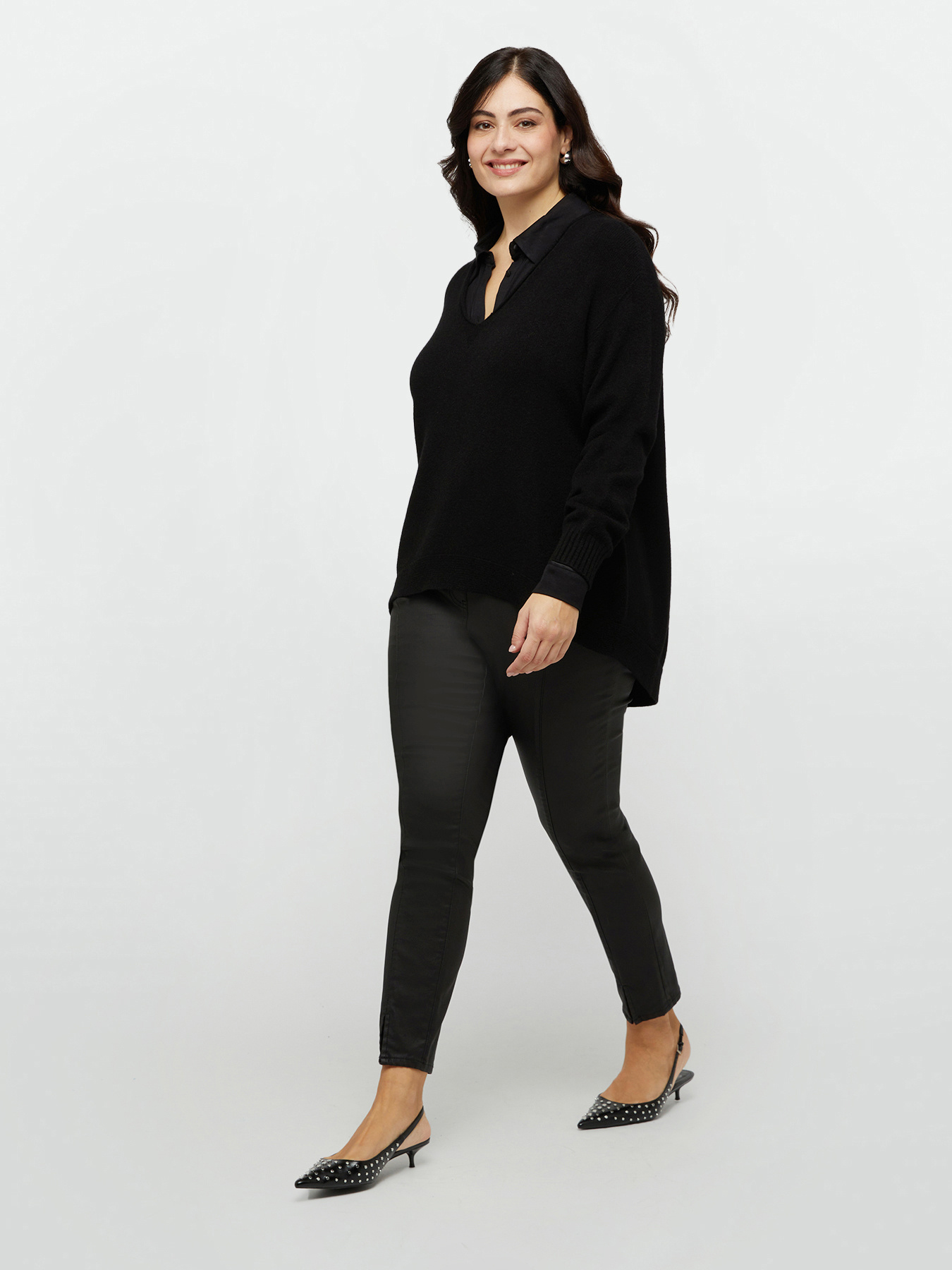 Coated fabric jeggings image number 3