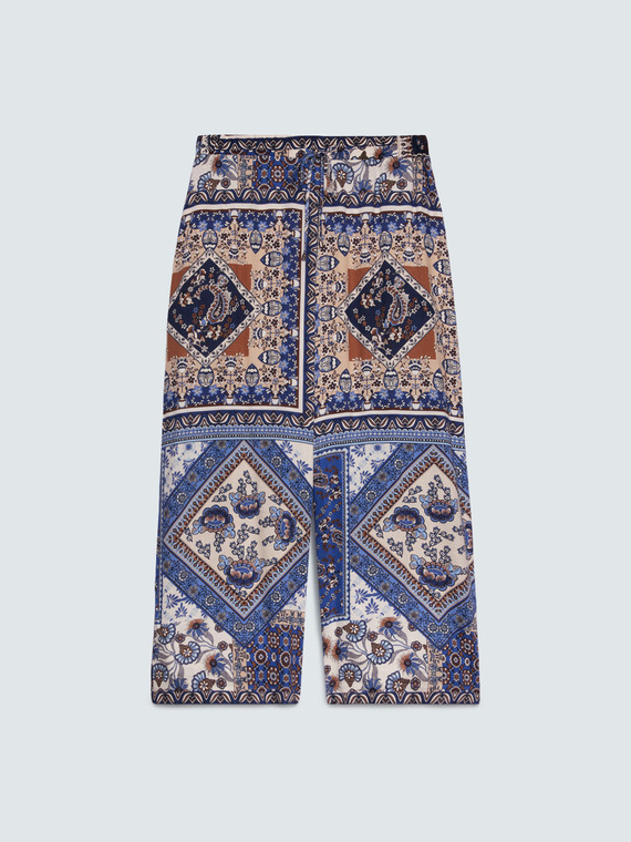 Cropped viscose trousers