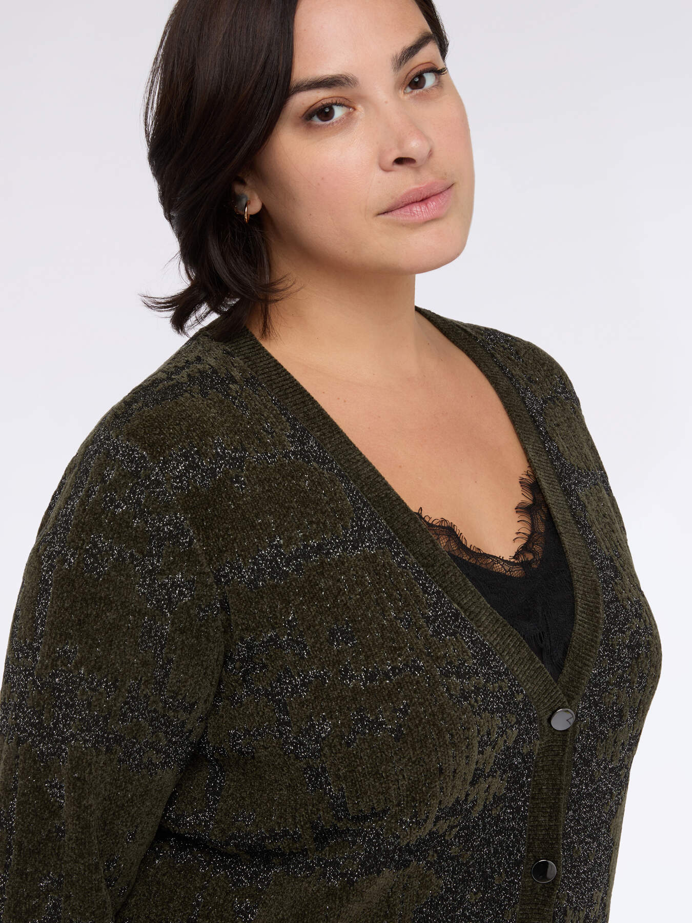 Cardigan camouflage lamin&eacute; image number 4