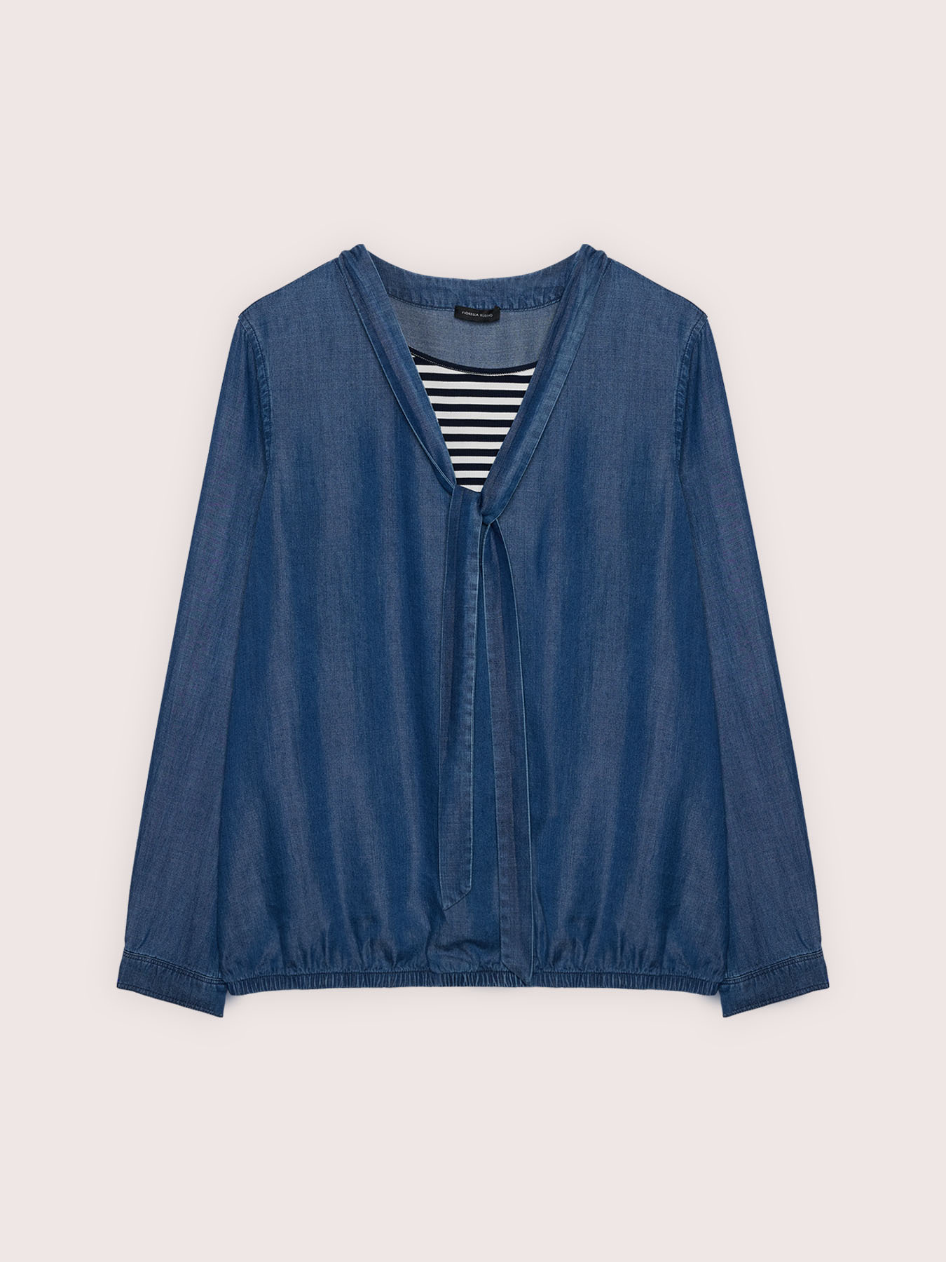 Tencel blouse with tie detail image number 4