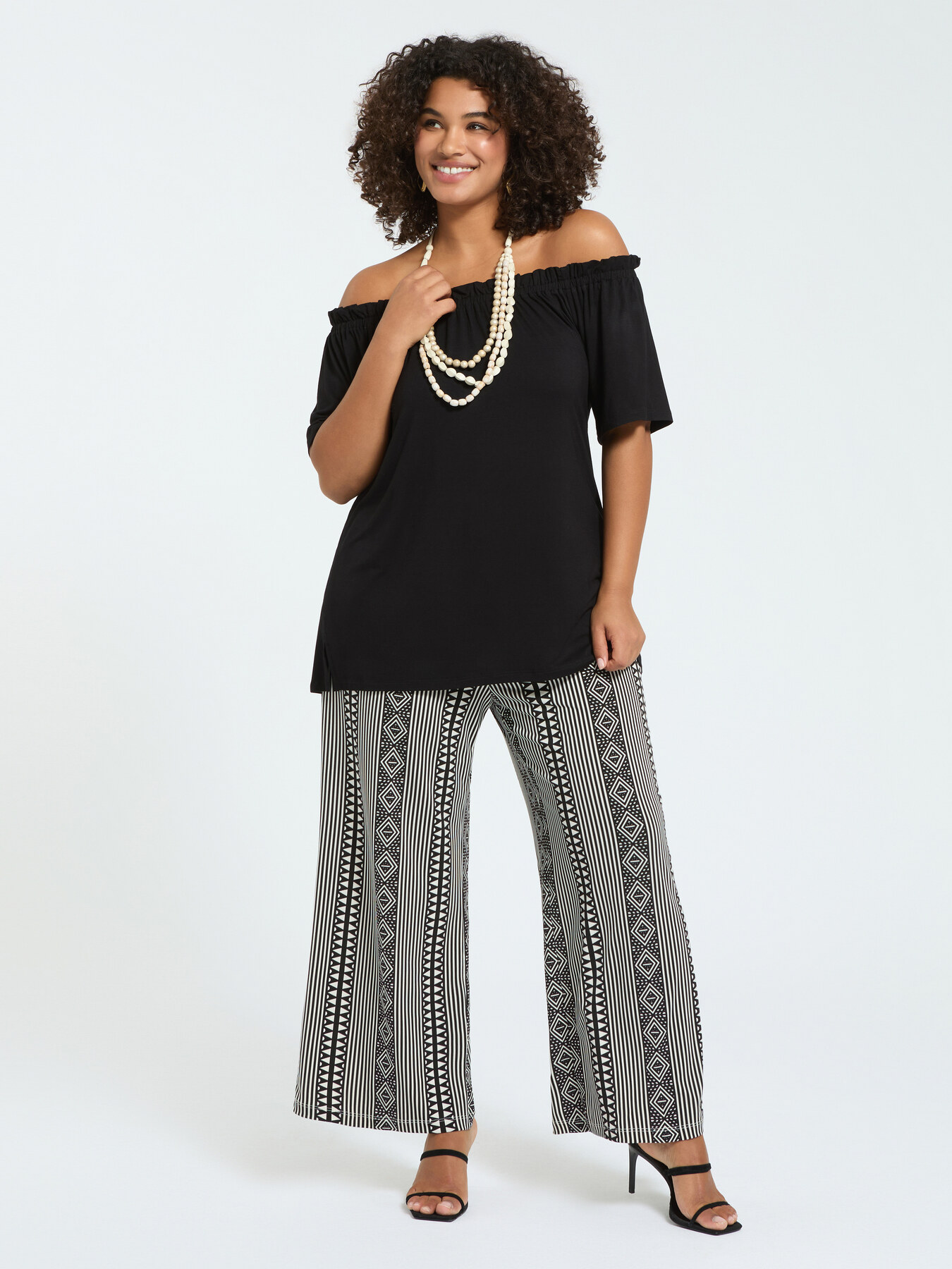 Off-shoulder t-shirt in viscose jersey image number 3