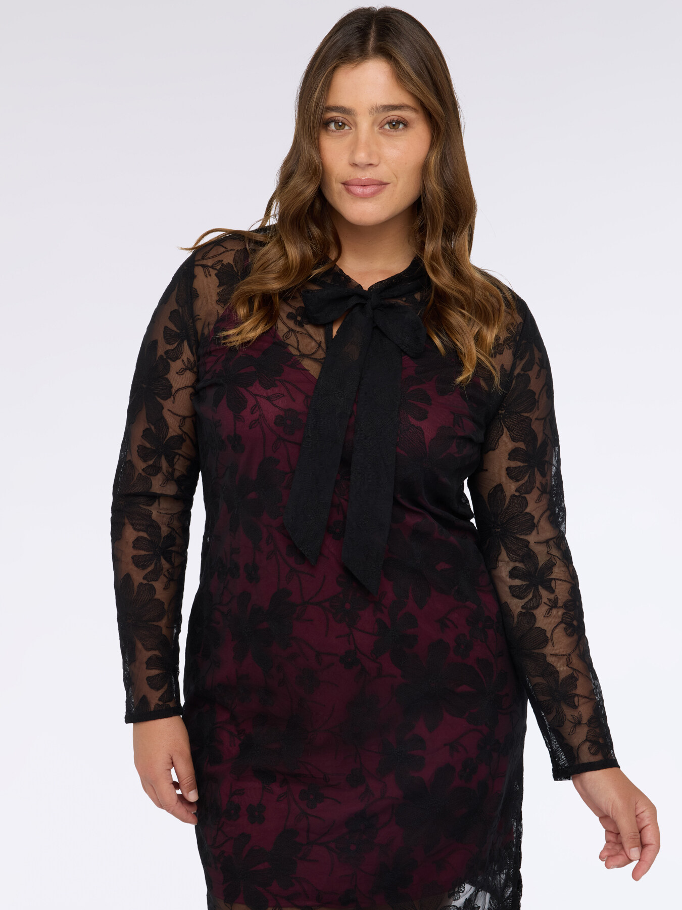 Lace dress with contrasting slip image number 3