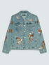 Chaqueta de denim con bordados florales de lentejuelas image number 5