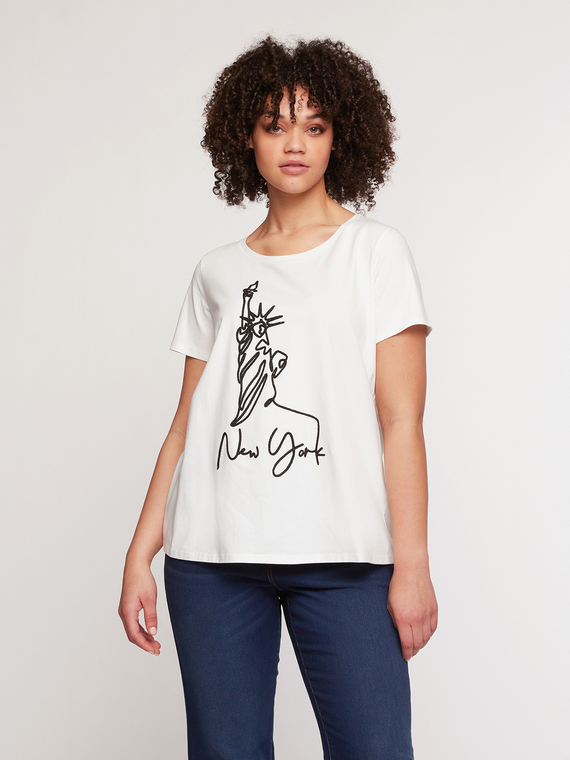 Fiorella Rubino T-shirt con ricamo New York Donna