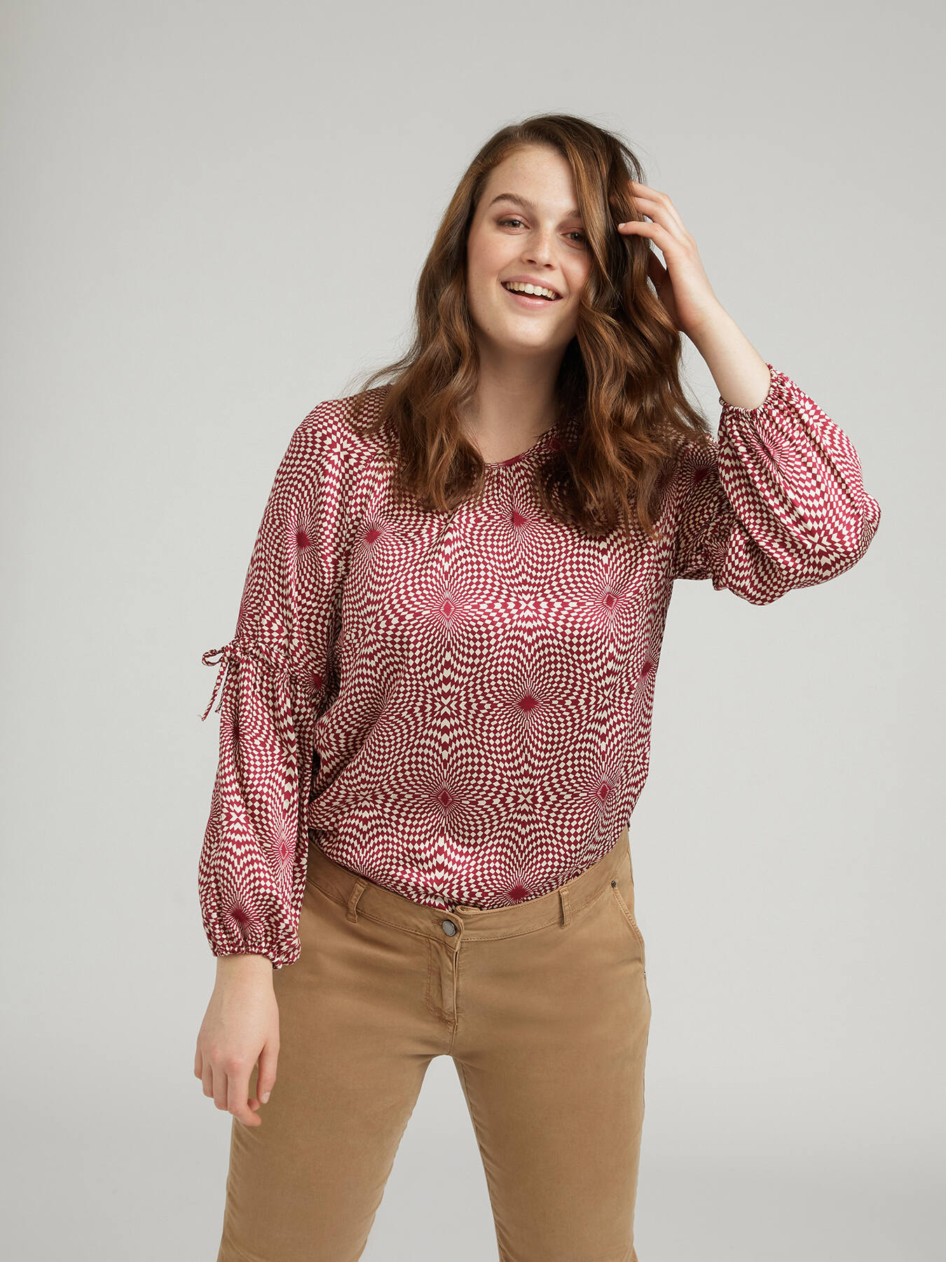 Blouse motif optique image number 0