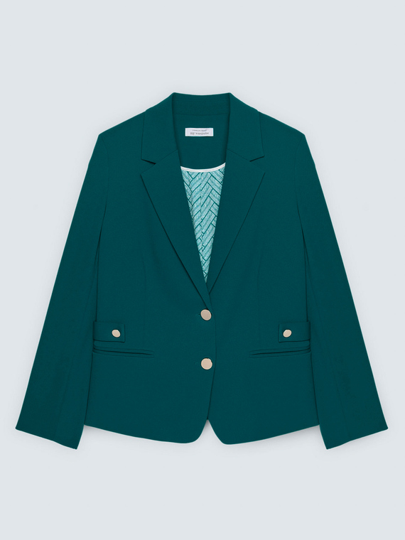 Cropped blazer in stretch fabric