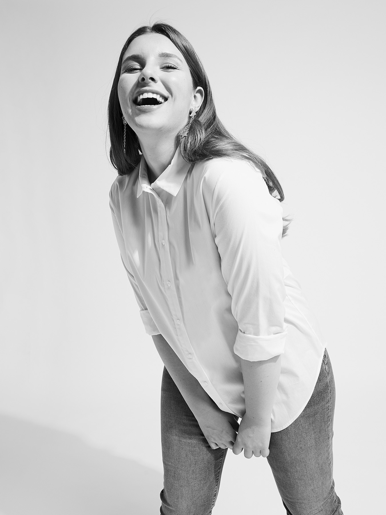 Einfarbig wei&szlig;e Hemdbluse image number 0