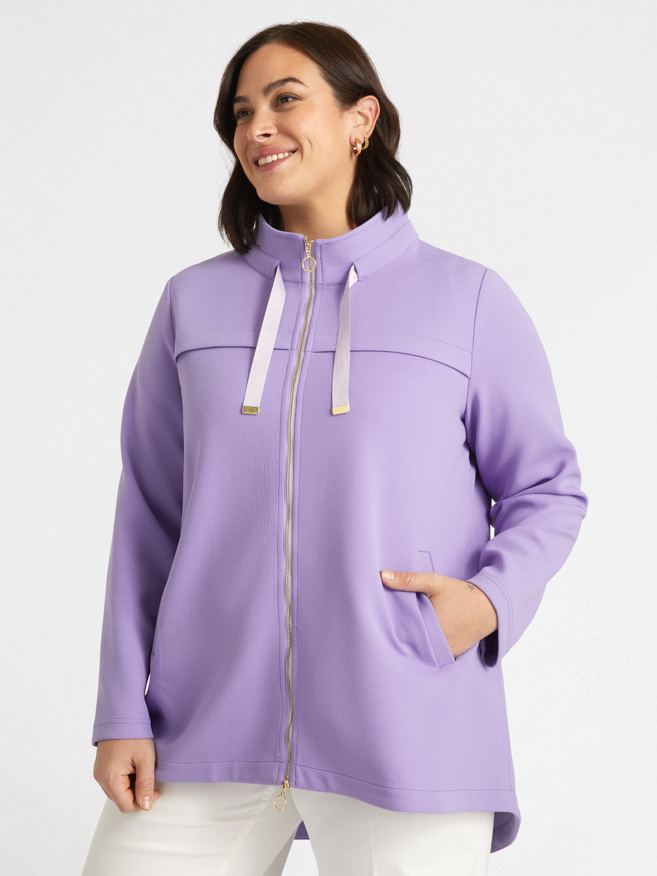 Parka con capucha y jareta image number 1