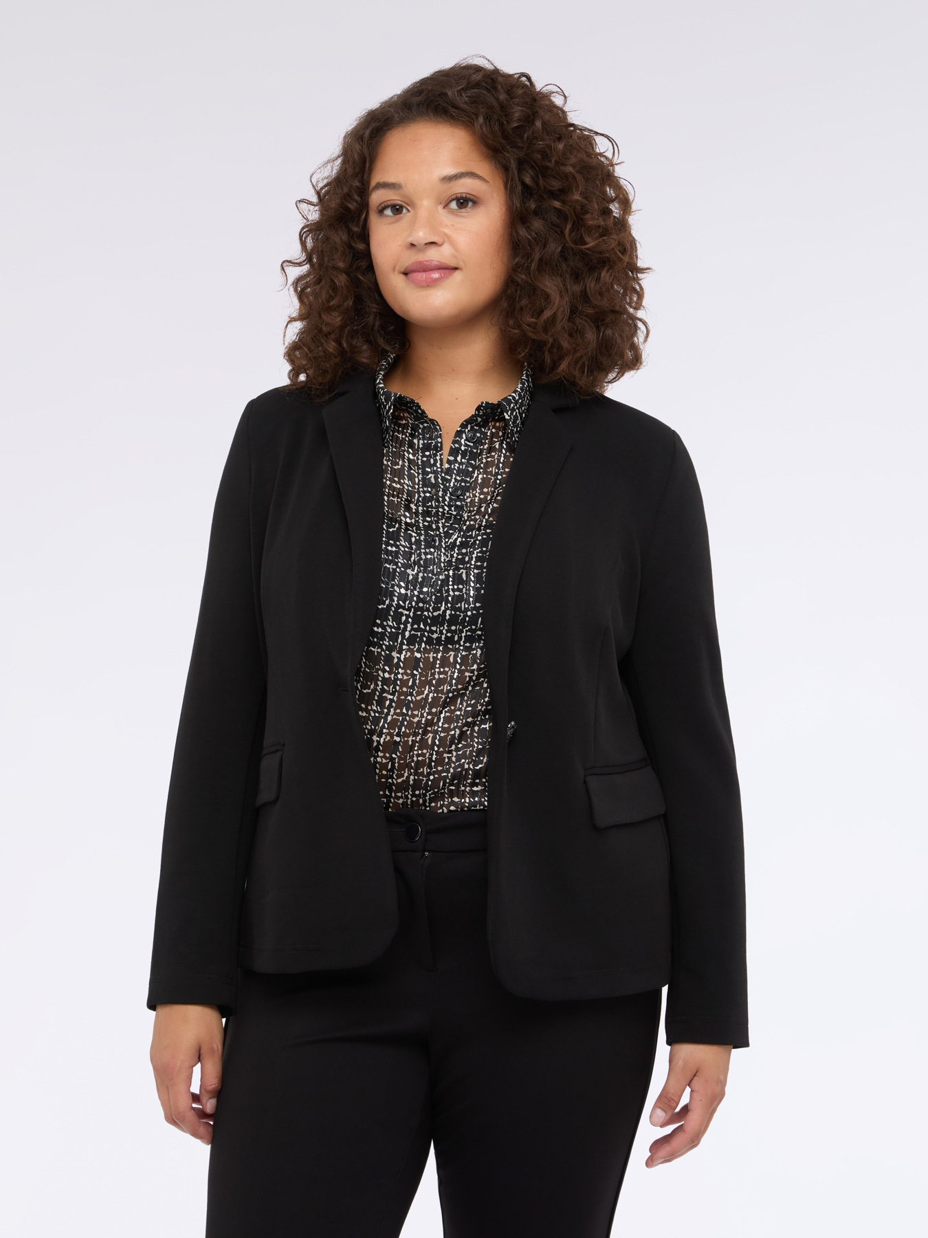 Soft blazer in scuba fabric image number 3