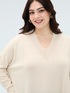 Fine knit V-neck sweater image number 0