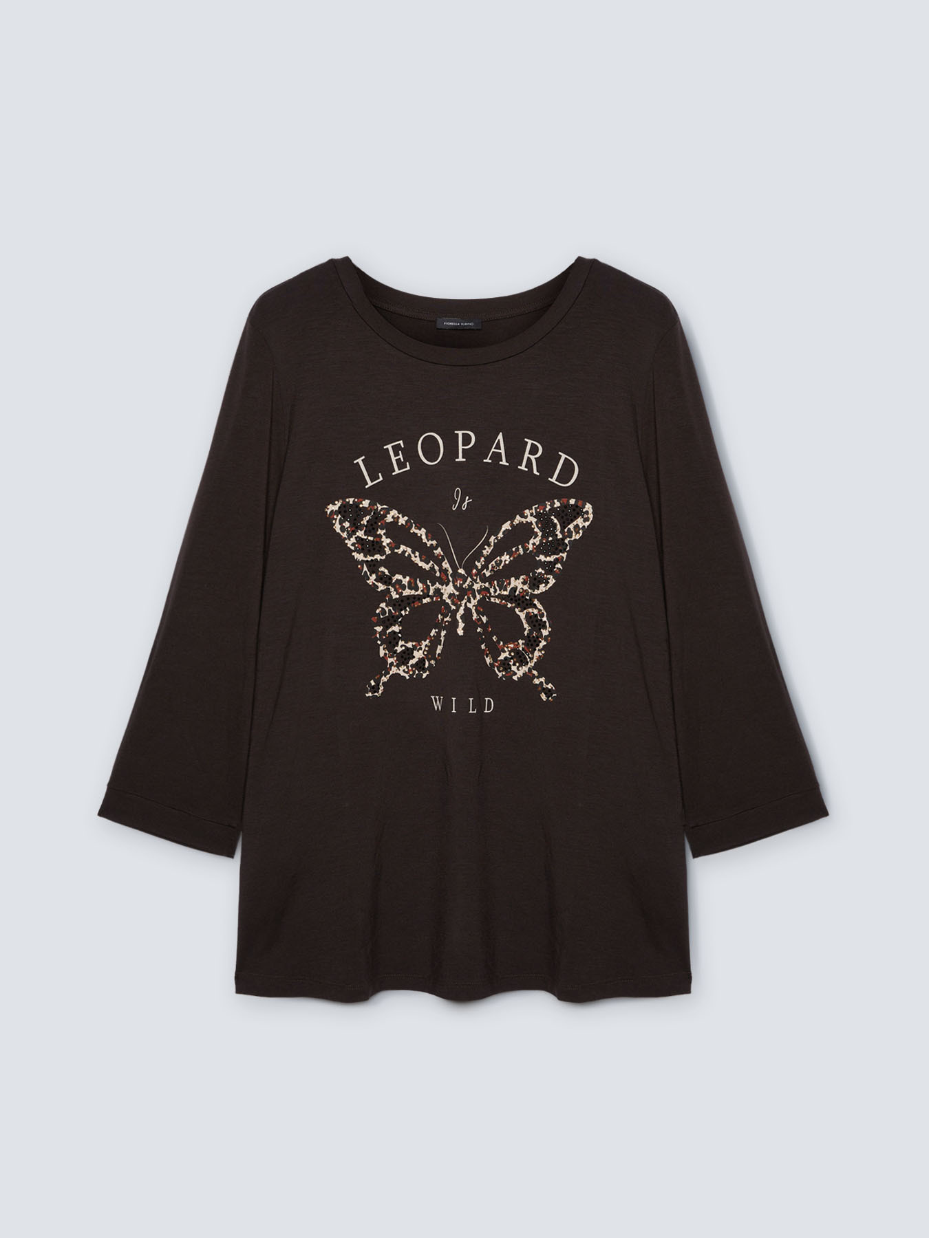 T-shirt with butterfly and leopard print image number 3