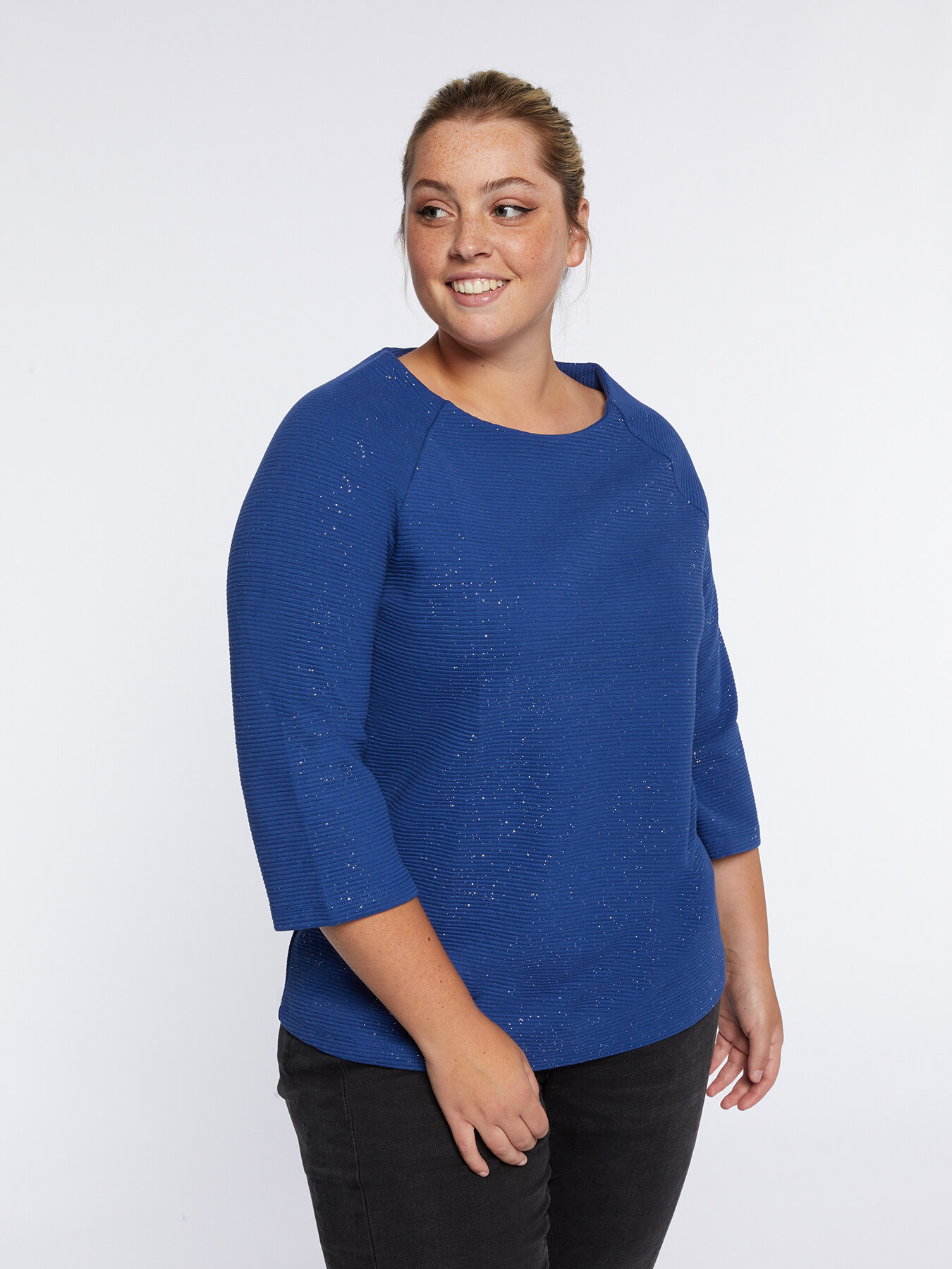 T-shirt lurex in jersey ottoman image number 0