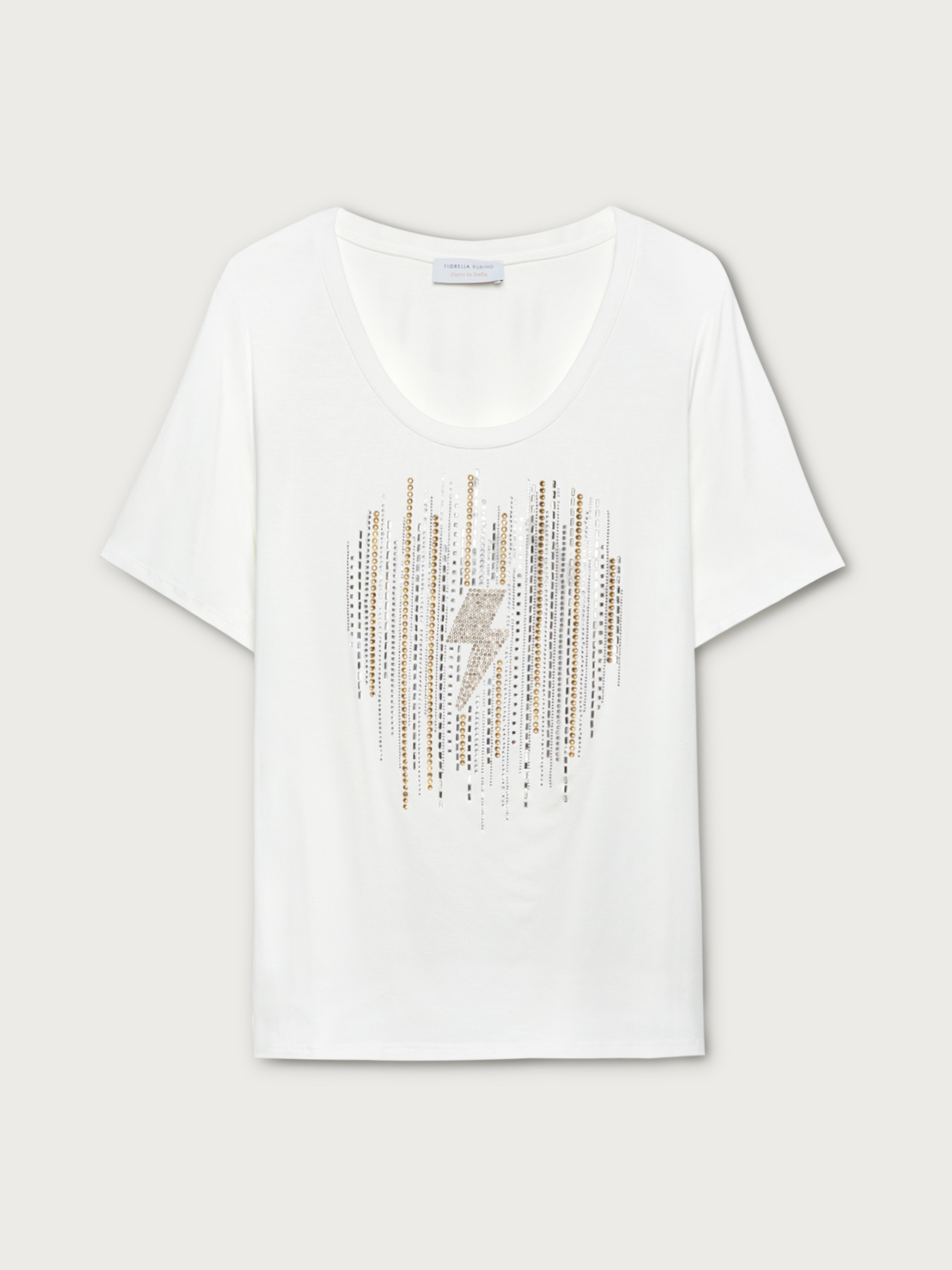 T-shirt con strass applicati image number 3