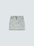 Denim mini skirt with floral print image number 1