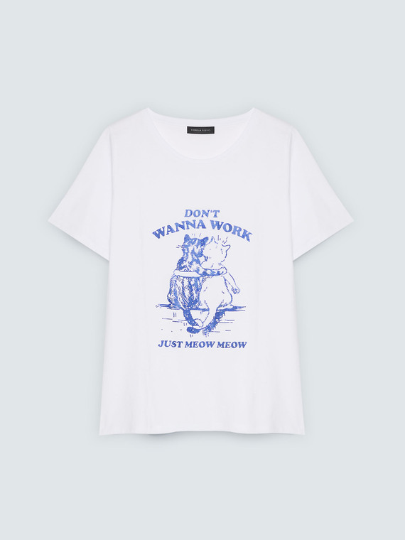 T-shirt en coton avec imprim&eacute;