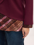 Sudadera con cuello en V e inserto con estampado de cuadros image number 3