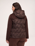 Bi-material down jacket with hood image number 1
