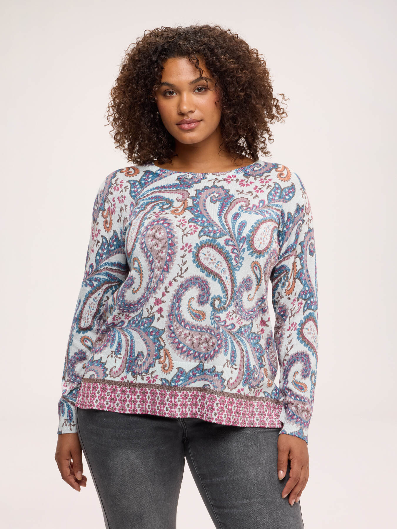Maglia fine stampa paisley image number 0