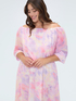 Long off-shoulder dress with gradient print image number 4