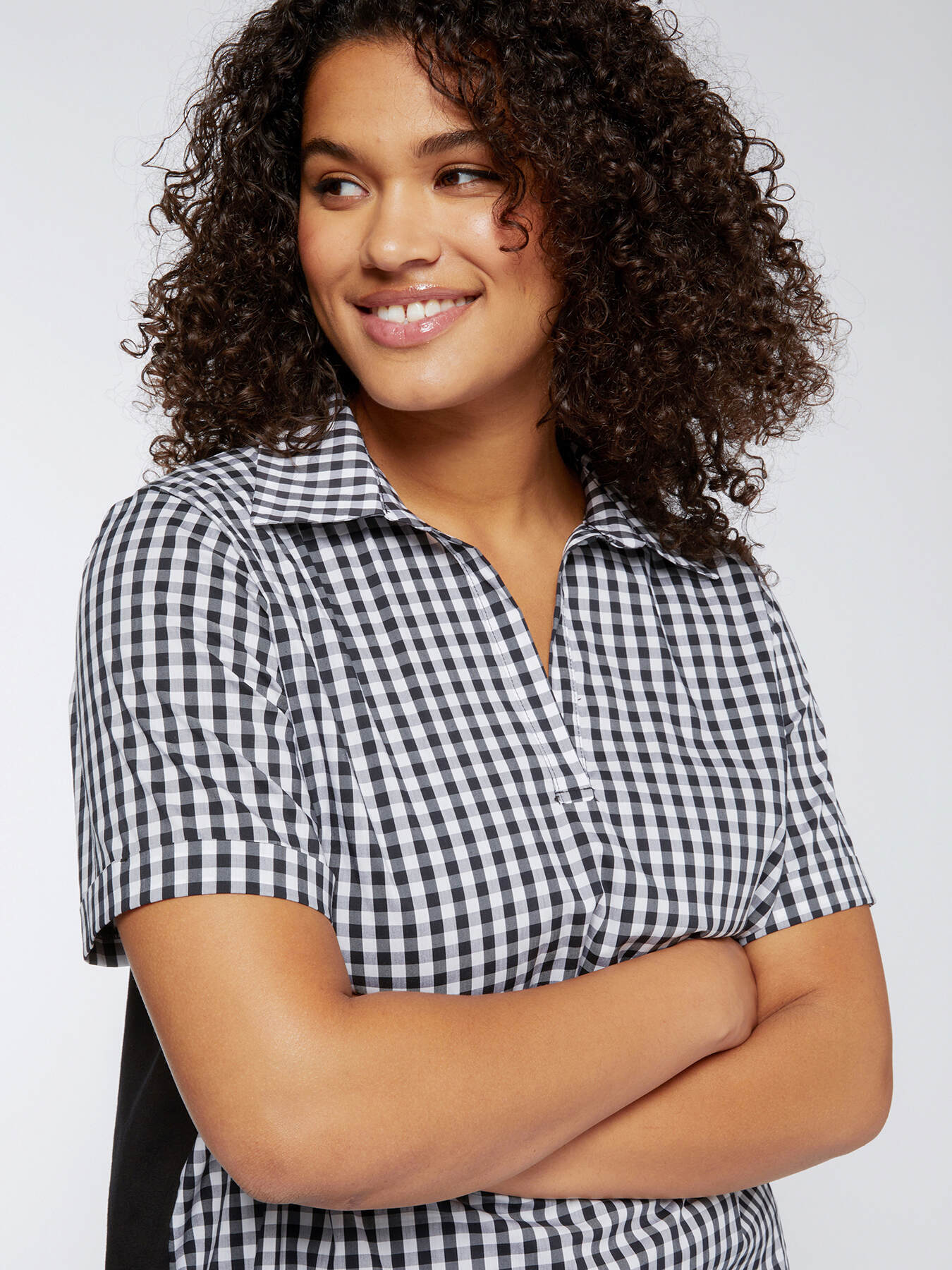 Blusa con estampado vichy delantero image number 3