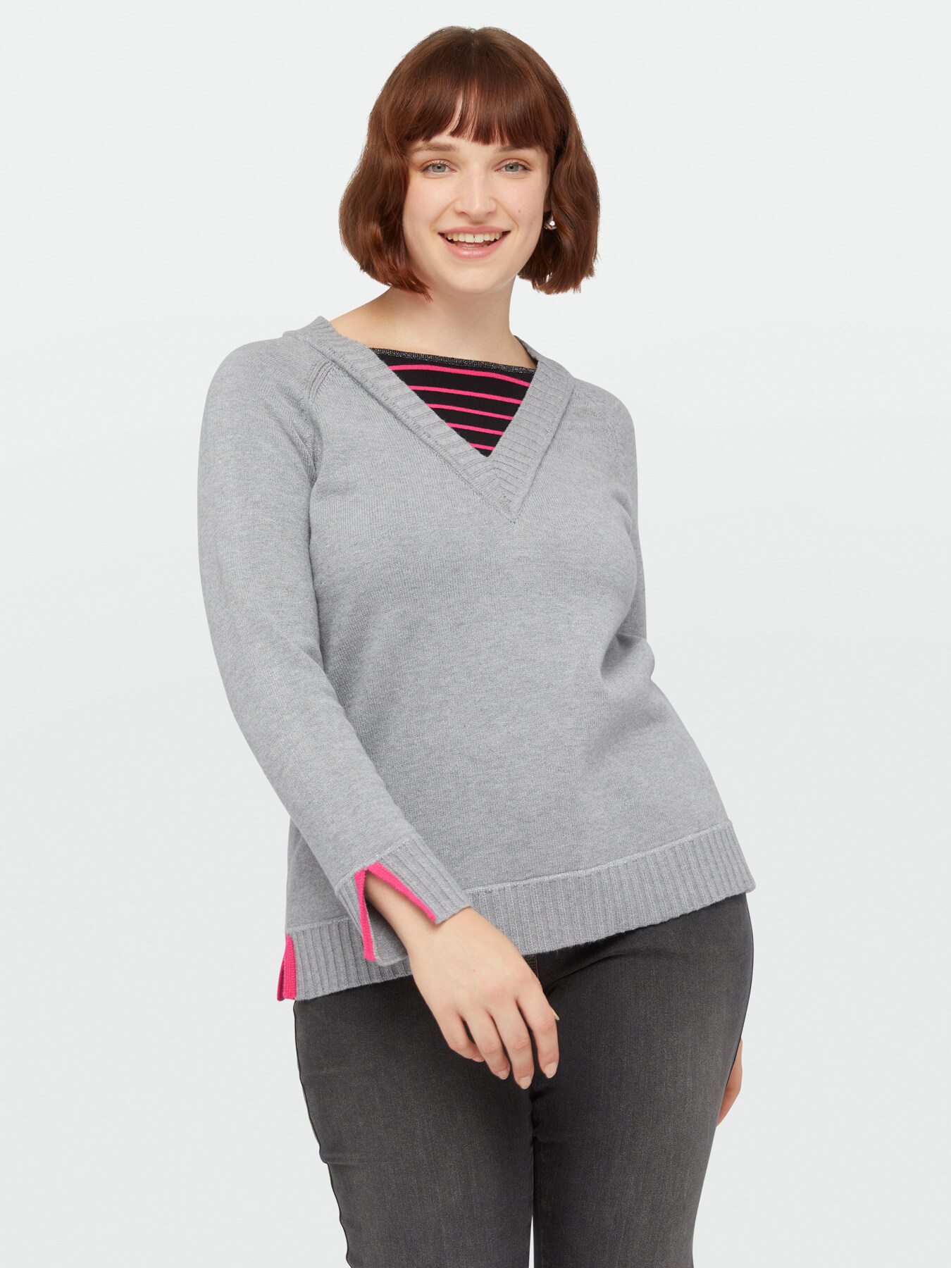 LENZING&trade; ECOVERO&trade; viscose sweater with stripes image number 2