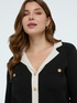 Fine knit cardigan with contrasting trims image number 4