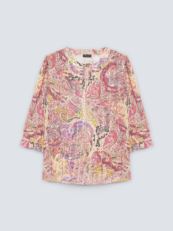 Printed lurex blouse