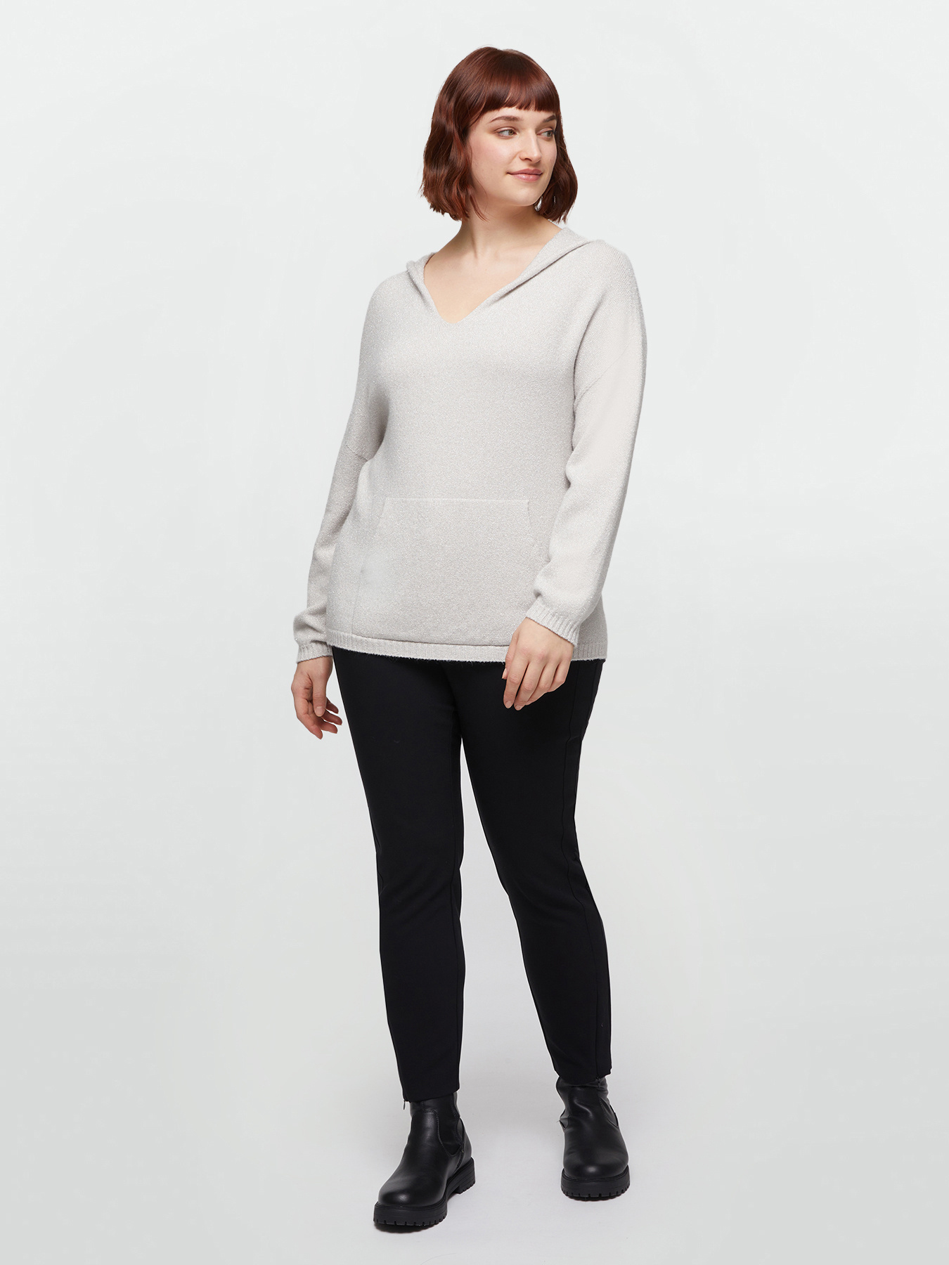 Lurex-Pullover mit Kapuze image number 0