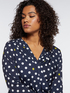 Polka dot T-shirt with cowl neck image number 2