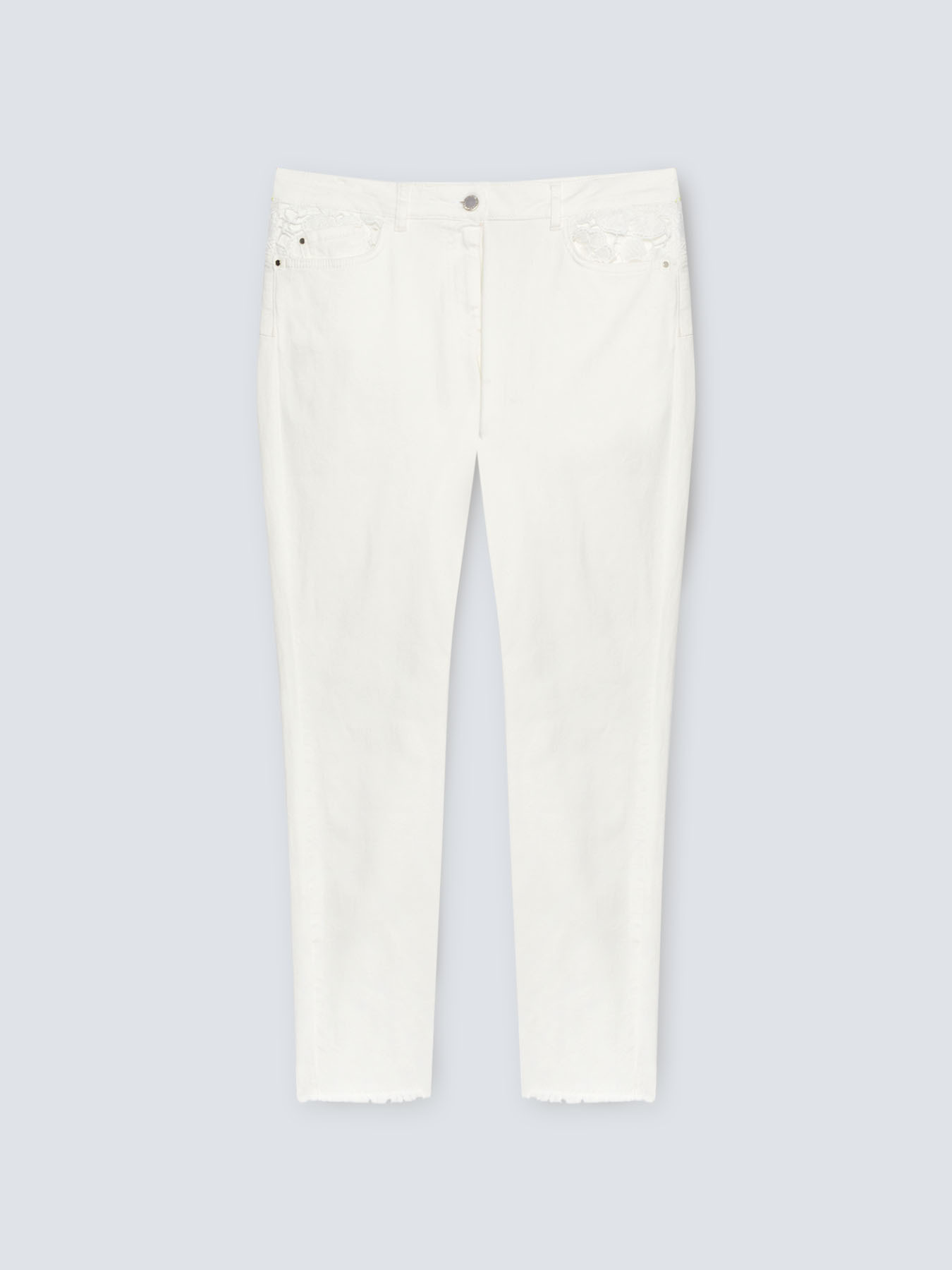 Jeans bianchi con pizzo image number 4
