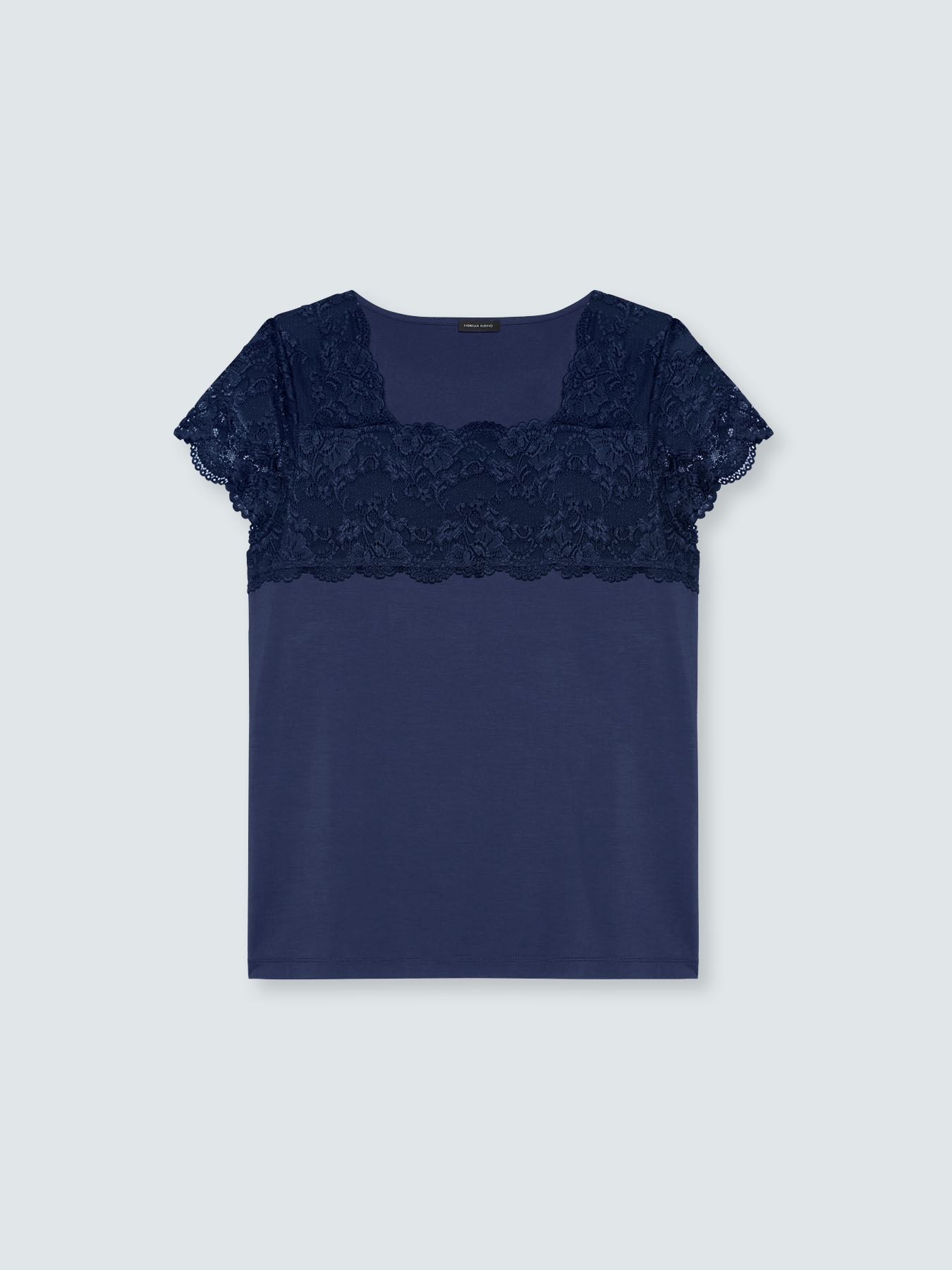 T-shirt en jersey avec insert en dentelle image number 4