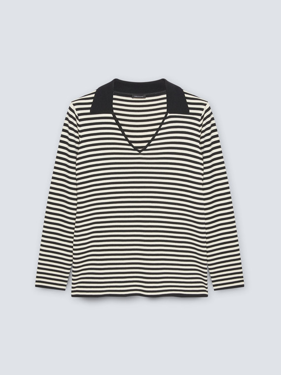 Striped sweater with collar