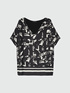T-shirt bimaterica dalla stampa black and white image number 4