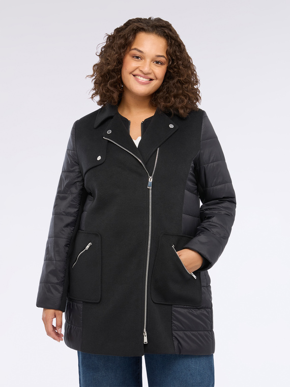 Coat with down inserts