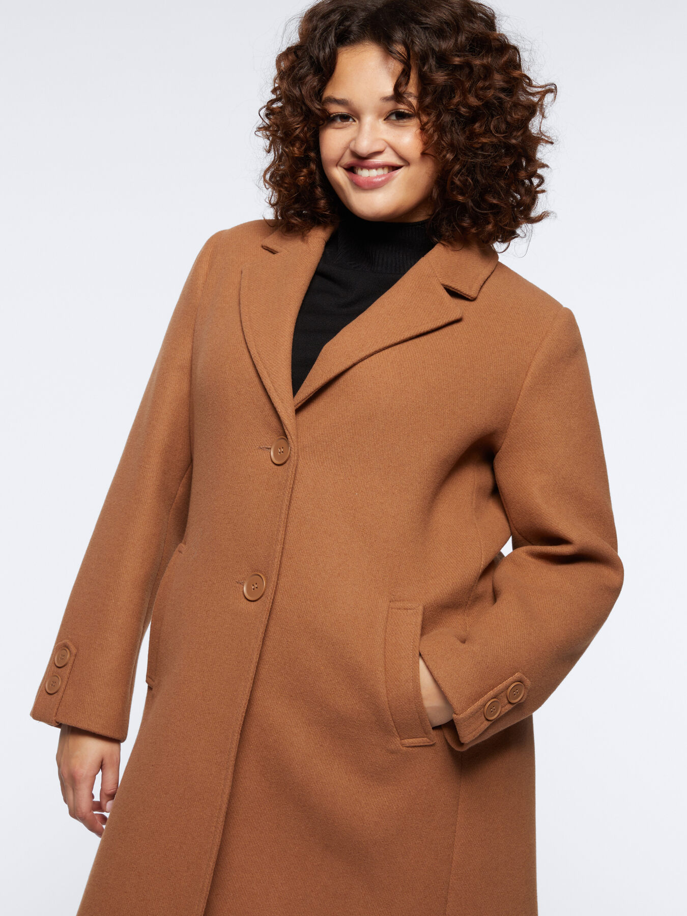 Diagonal fabric coat image number 2